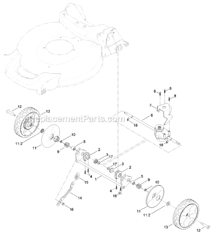 Rear_Wheel_Assembly Diagram and Parts List for 314200001-314999999 Lawn Boy Lawn Mower